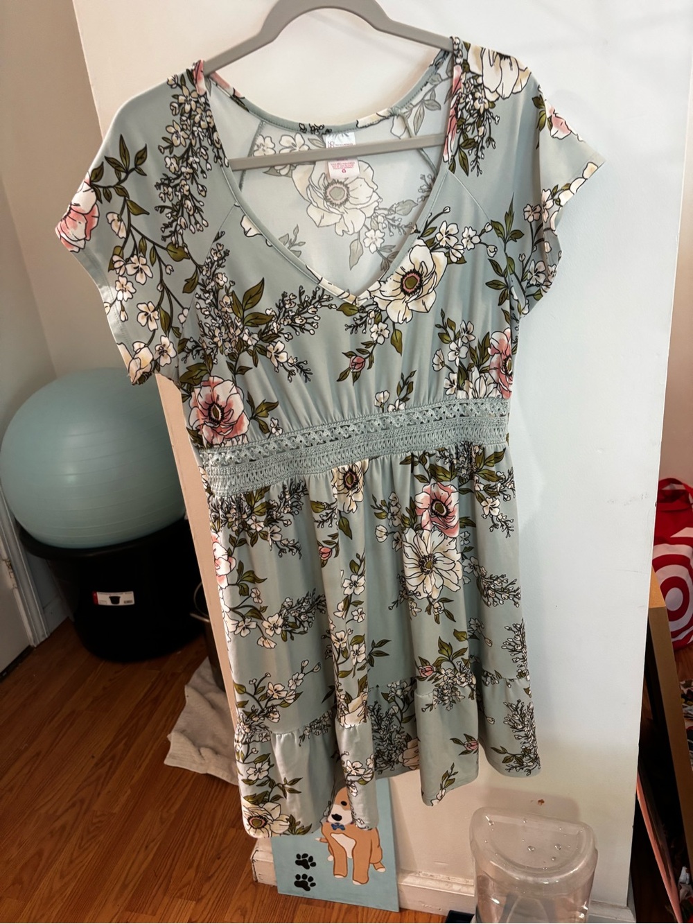No Boundaries Sage Green Floral V-Neck Dress